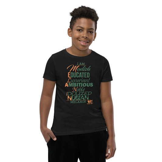 I AM MELANIN Green/Orange Youth Short Sleeve T-Shirt MeticulouZ StyleZ LLC