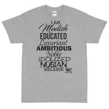 I AM MELANIN Black Lettering Men's Short-Sleeve T-Shirt MeticulouZ StyleZ