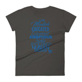 I AM MELANIN Blue Lettering Women's short sleeve fitted t-shirt MeticulouZ StyleZ