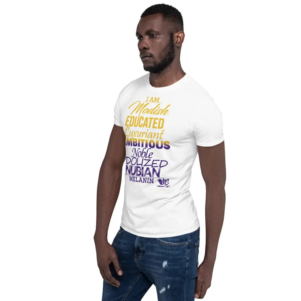 I AM MELANIN Omega Edition White Short-Sleeve Unisex T-Shirt MeticulouZ StyleZ