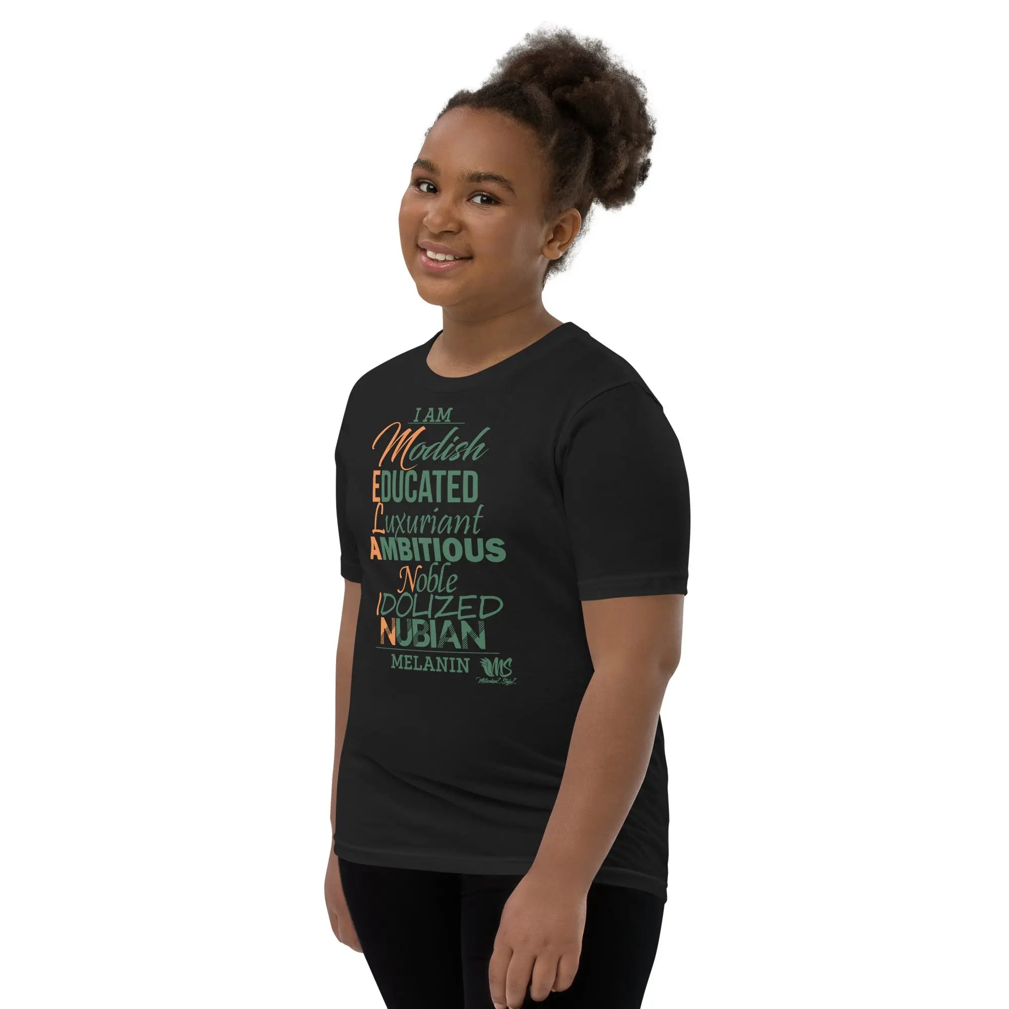 I AM MELANIN Orange/Green Youth Short Sleeve T-Shirt MeticulouZ StyleZ LLC