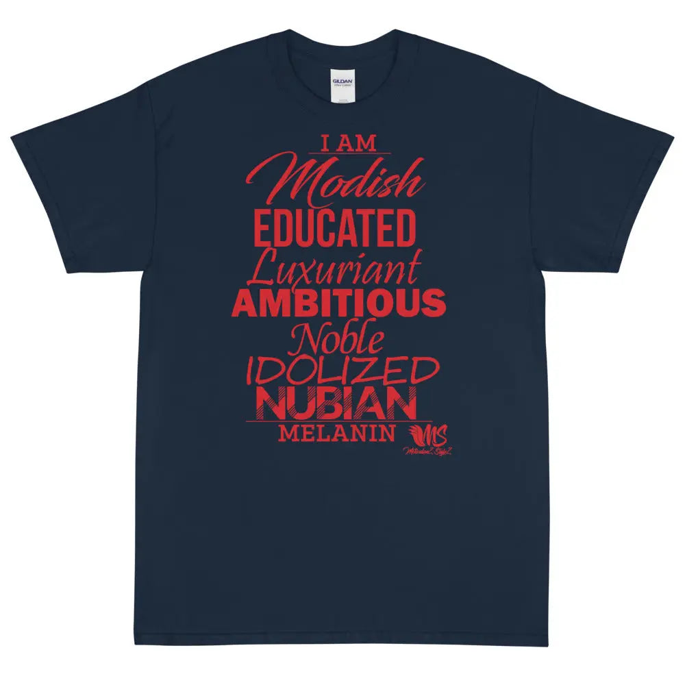 I AM MELANIN Red Lettering Men's Short-Sleeve T-Shirt MeticulouZ StyleZ