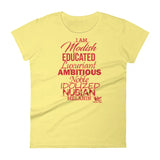 I AM MELANIN Red Lettering Women's short sleeve fitted t-shirt MeticulouZ StyleZ