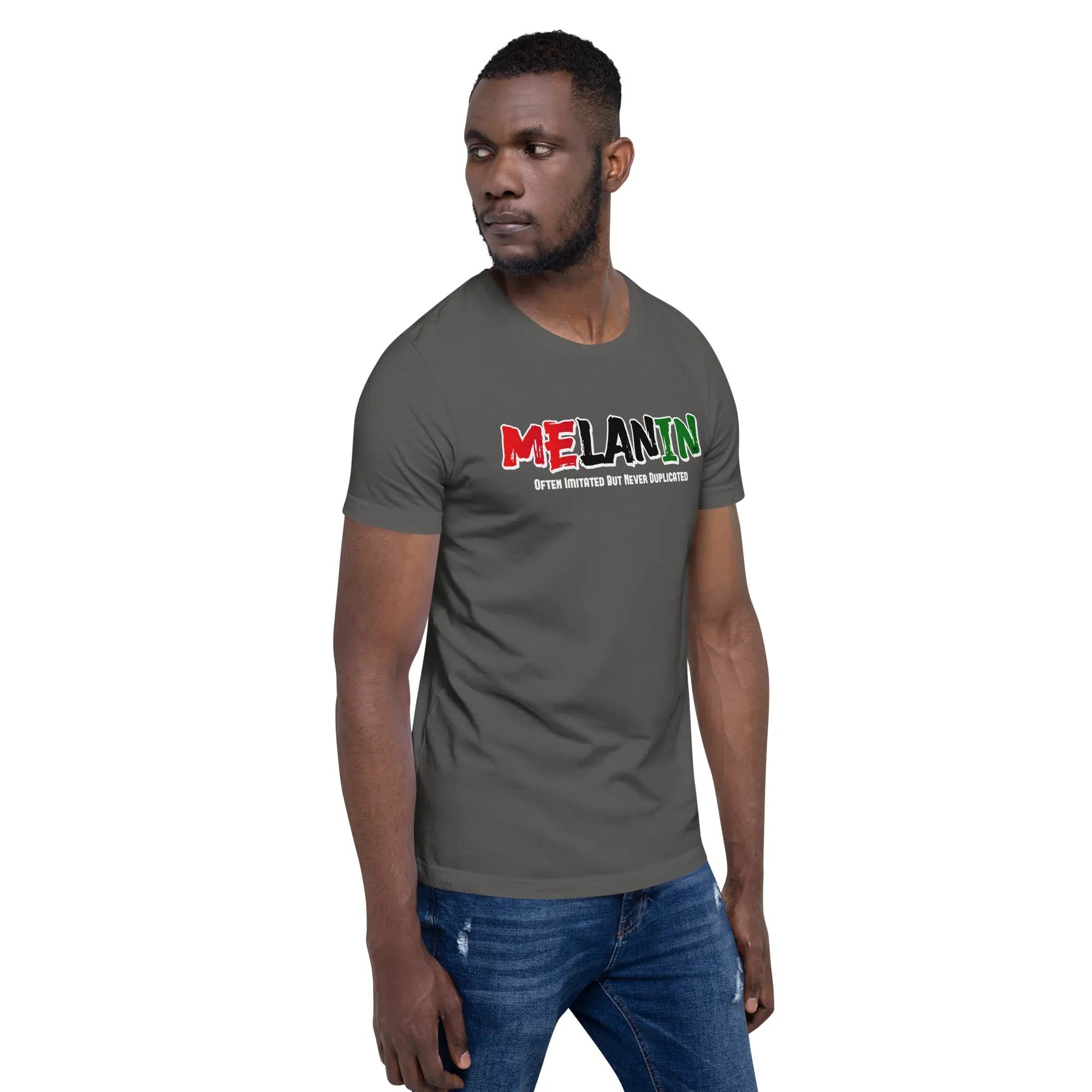 Melanin Wht Letters Men Unisex t-shirt MeticulouZ StyleZ LLC