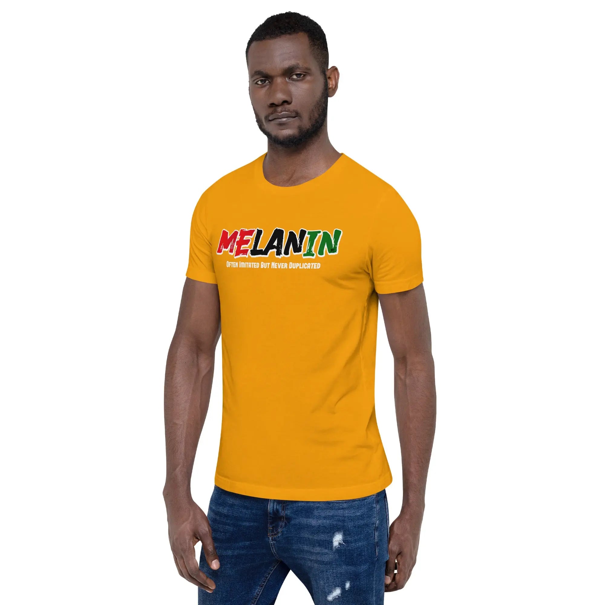 Melanin Wht Letters Men Unisex t-shirt MeticulouZ StyleZ LLC