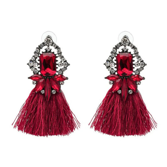 Red Rouge Tassel Earrings MeticulouZ StyleZ