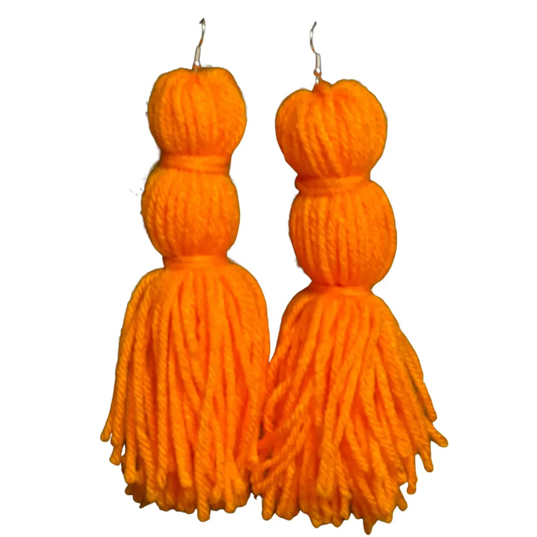 Orange Tassel Earrings MeticulouZ StyleZ