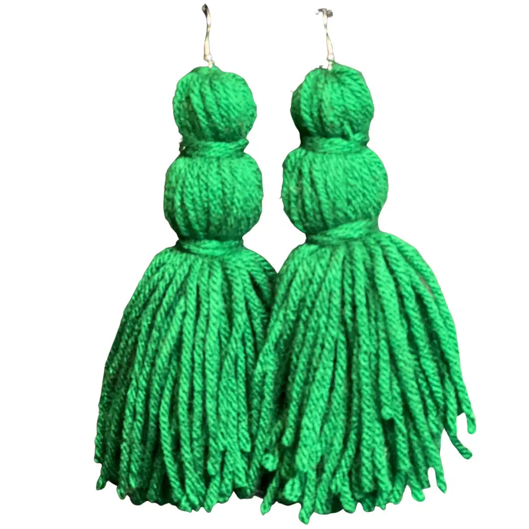 Green Tassel Earrings MeticulouZ StyleZ